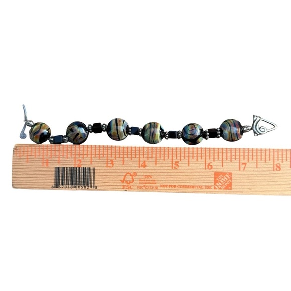 Mique Sterling Silver 925 Glass Beaded Bracelet Artisan Design - Picture 15 of 16